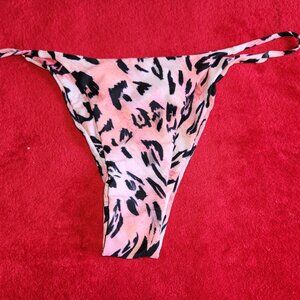 M Womens Pink Leopard Bikini Bottom Cheetah Bathing Suit Beach Swimsuit Swimming